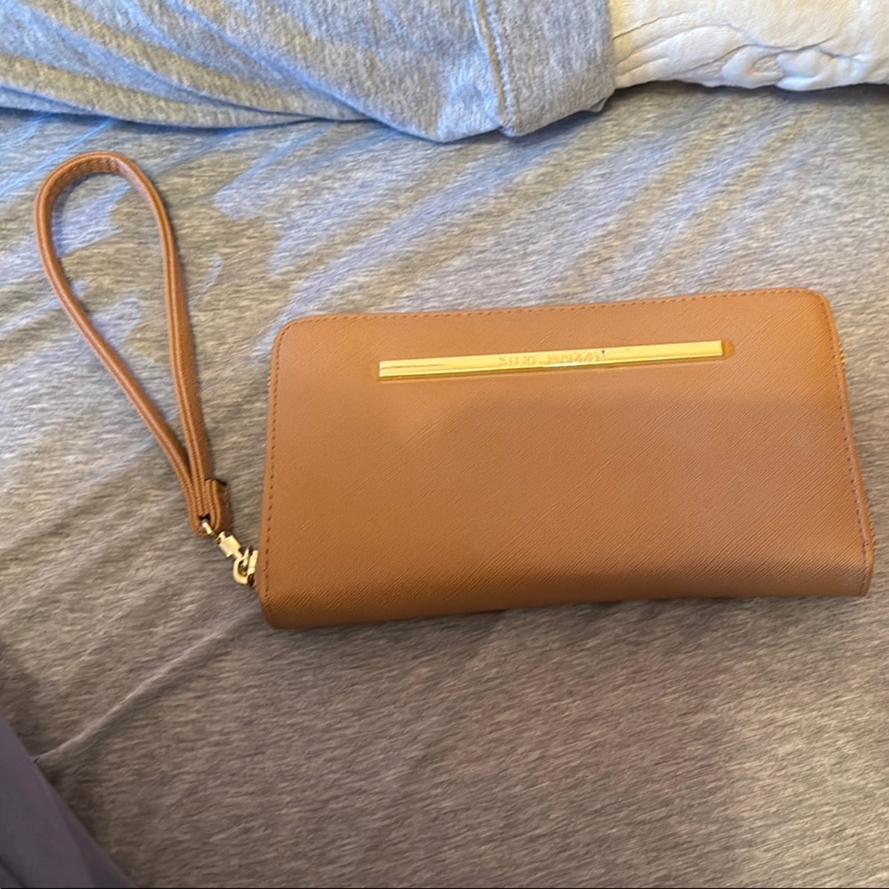 Steve Madden Tan Leather Wristlet Wallet